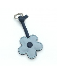 LLAVERO FLOR PIEL BICOLOR