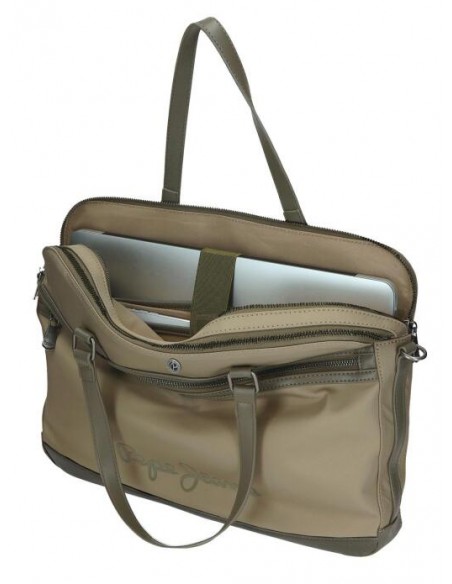 MALETÍN PORTA ORDENADOR PEPE JEANS CORIN VERDE