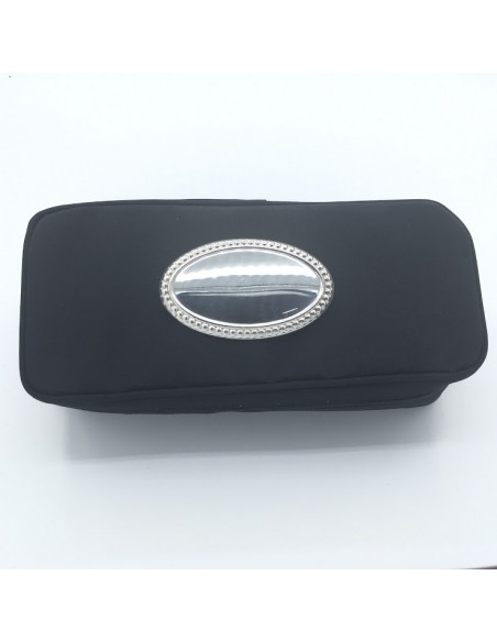 BOLSO DE COSMETICOS NECESER CON PLACA DE PLATA DE LEY