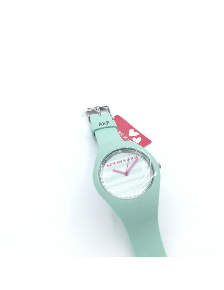 RELOJ SILICONA VERDE AGUA ESFERA RAYAS AGATHA RUIZ DE LA PRADA
