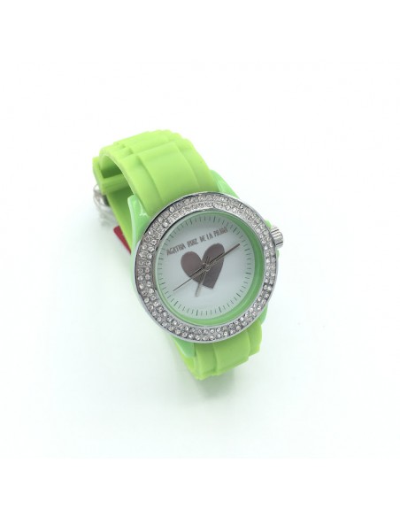 RELOJ SILICONA VERDE ESFERA CORAZON AGATHA RUIZ DE LA PRADA