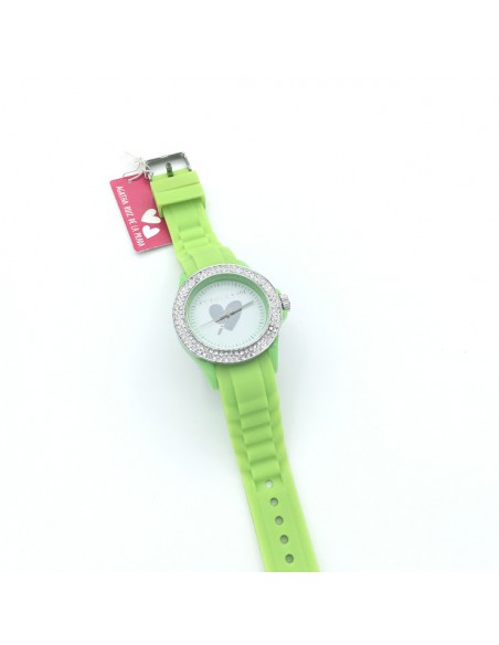 RELOJ SILICONA VERDE ESFERA CORAZON AGATHA RUIZ DE LA PRADA