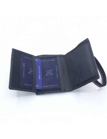 CARTERA BILLETERA DE PIEL CON MONEDERO CIERRE GOMA DEVOTA Y LOMBA