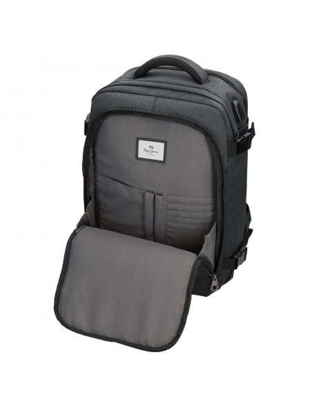 MOCHILA DE VIAJE CON PORTAORDENADOR PEPE JEANS JARVIS NEGRO