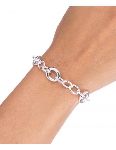 PULSERA ESLABONES RAYADOS CIRCULARES VIDAL & VIDAL