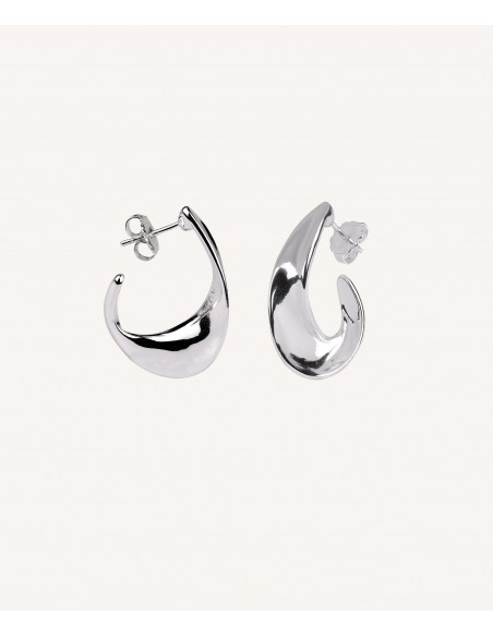 PENDIENTES ARO IRREGULAR CHAPADO EN PLATA VIDAL & VIDAL