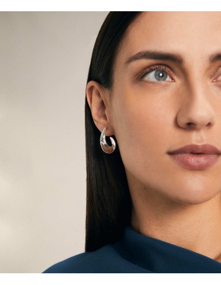 PENDIENTES ARO IRREGULAR CHAPADO EN PLATA VIDAL & VIDAL