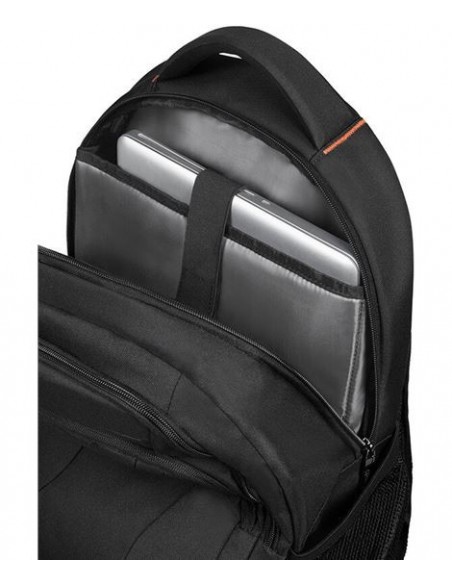 MOCHILA AT WORK NEGRA NARANJA 15.6 AMERICAN TOURISTER