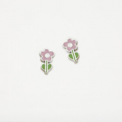 PENDIENTES GREEN FLOR ROSA...