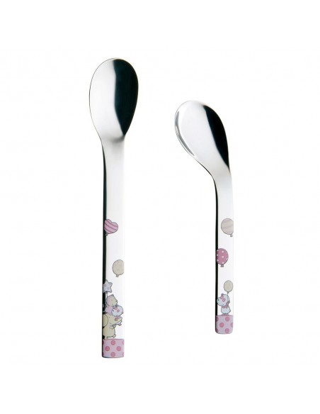 SET DE CUCHARAS RECTA Y PAPILLERA PARA BEBE  ACERO INOX.