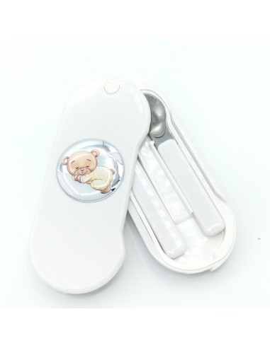 SET CUBIERTOS OSO DORMIDO BLANCO