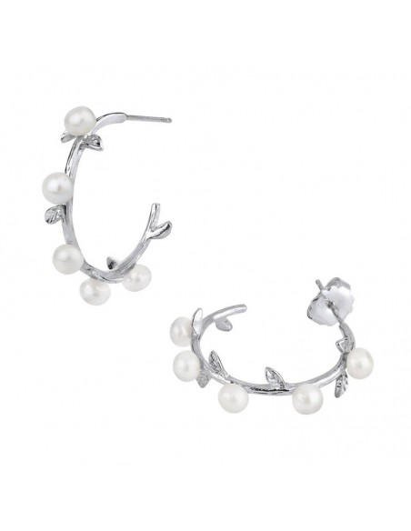 PENDIENTES ARO ABIERTO CON PERLITAS VIDAL & VIDAL