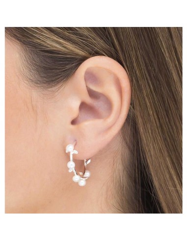 PENDIENTES ARO ABIERTO CON PERLITAS...