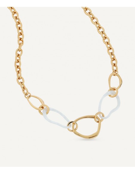 COLLAR REFLEXE CHAPADO ORO 18Kt ACETATO BLANCO