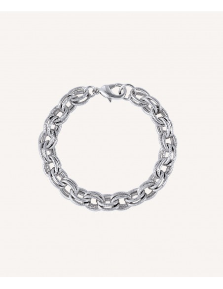 PULSERA AROS ENTRELAZADOS CHAPADA EN PLATA DE LEY  VIDAL & VIDAL