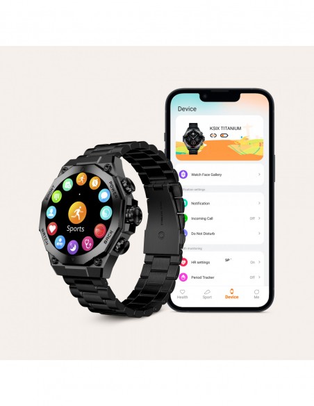 RELOJ INTELIGENTE SMARTWATCH TITANIUM NEGRO