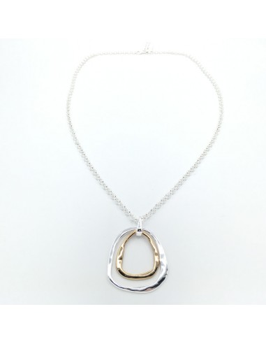 COLGANTE LARGO AROS IRREGULARES ORO Y...