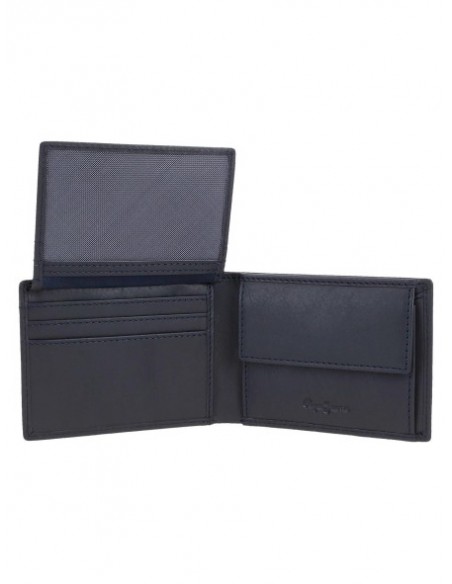 CARTERA PIEL CON MONEDERO PEPE JEANS JACKET MARINO
