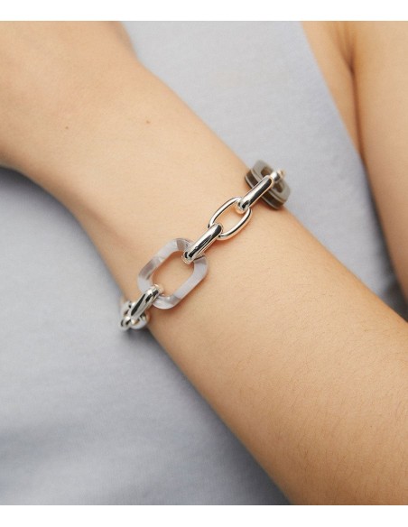 PULSERA PEDRA CON CAREY VIDAL & VIDAL PLATEADA