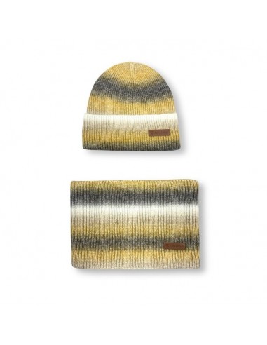 CONJUNTO CUELLO Y GORRO CARAMELO MOSTAZA