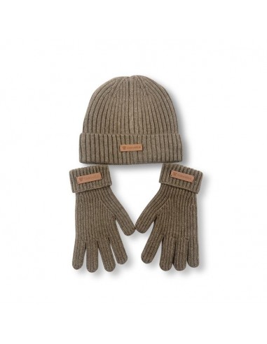 CONJUNTO GORRO Y GUANTES UNISEX CARAMELO
