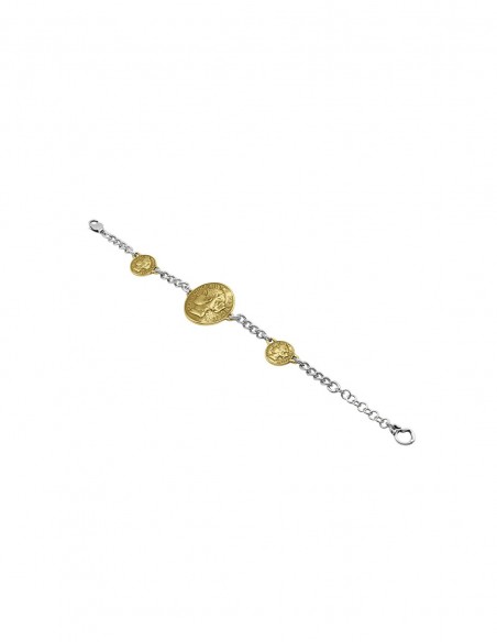 PULSERA JULIETTE CICLÓN METAL PLATA Y DORADO