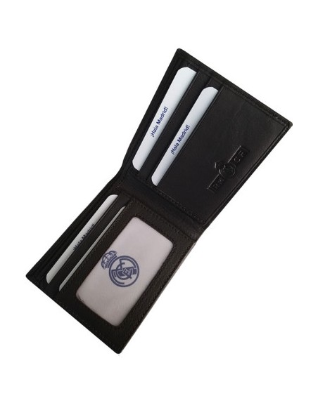 CARTERA MONEDERO TARJETERO PIEL REAL MADRID NEGRO