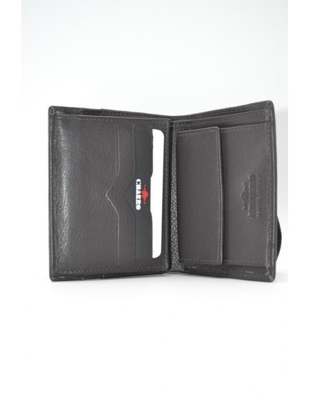 BILLETERO CON MONEDERO KRONOS MARRÓN CIERRE GOMA