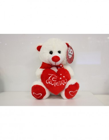 OSO PELUCHE LAZO Y CORAZÓN 20 CM
