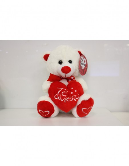 OSO PELUCHE LAZO Y CORAZÓN 20 CM