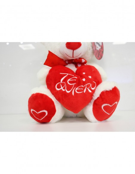 OSO PELUCHE LAZO Y CORAZÓN 20 CM