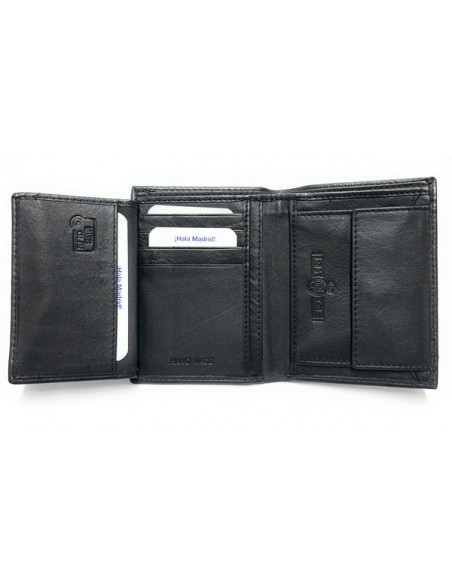 CARTERA DE PIEL REAL MADRID CON MONEDERO NEGRA