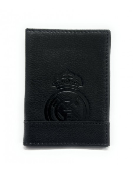 CARTERA DE PIEL REAL MADRID CON MONEDERO NEGRA