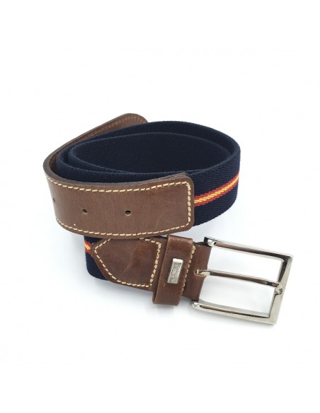 CINTURON ELASTICO ESPAÑA PIEL MARINO
