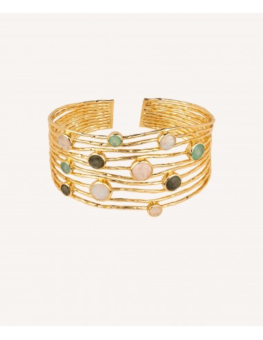 PULSERA RÍGIDA TIRAS CRISTAL Y...