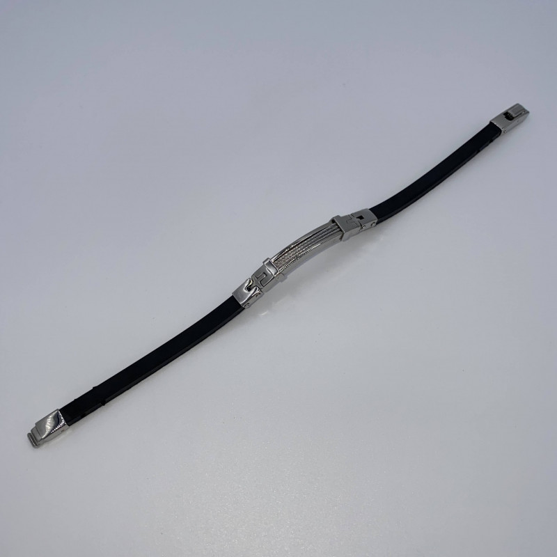 PULSERA CHICO ACERO Y CAUCHO SURTIDA