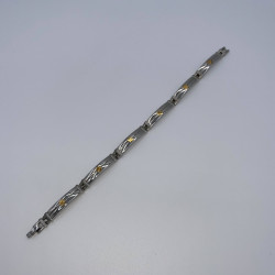 PULSERA ARTICULADA ACERO Y ORO