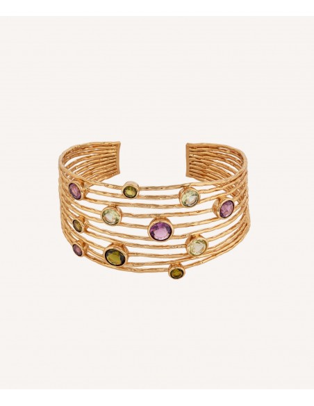 PULSERA RÍGIDA GUIDA AJUSTABLE CON PIEDRAS NATURALES VIDAL & VIDAL