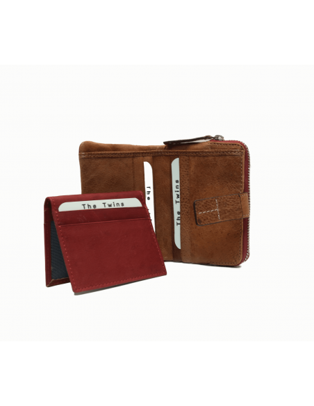 BILLETERO TARJETERO DE PIEL SOL THE TWINS  PEQ.