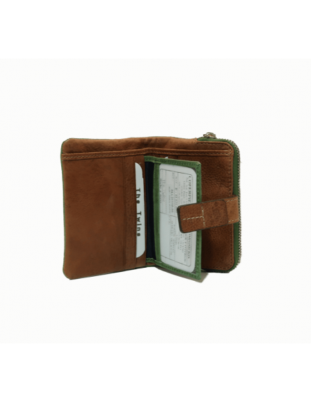 BILLETERO TARJETERO DE PIEL SOL THE TWINS MEDIANO