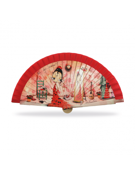 ABANICO MALAMALAKA DE MADERA NATURAL "ESA SOY YO" 23 CM.