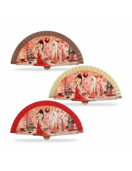 ABANICO MALAMALAKA DE MADERA NATURAL "ESA SOY YO" 23 CM.