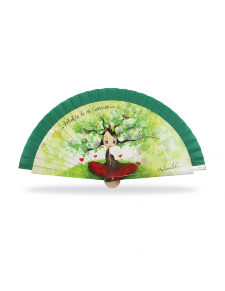 ABANICO MALAMALAKA DE MADERA NATURAL "ÁRBOL" 23 CM