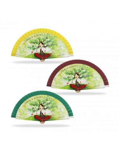 ABANICO MALAMALAKA DE MADERA NATURAL "ÁRBOL" 23 CM