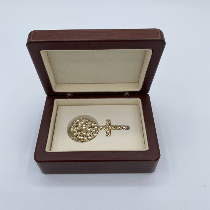 PORTAROSARIO CAJA MADERA COMUNION