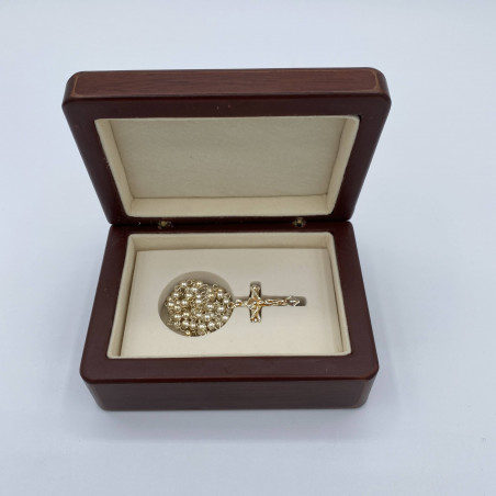 PORTAROSARIO CAJA MADERA COMUNION