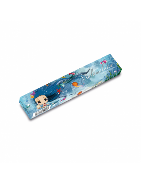 ABANICO MALAMALAKA DE MADERA NATURAL "MAR" 23 CM