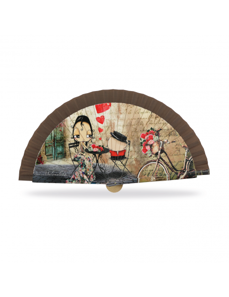 ABANICO MALAMALAKA DE MADERA NATURAL "CENA" 23 CM