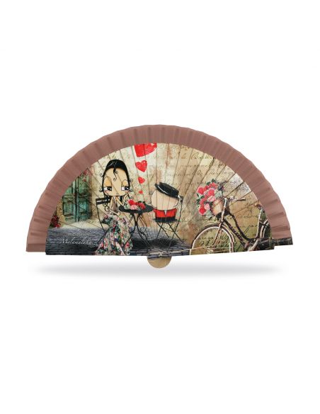 ABANICO MALAMALAKA DE MADERA NATURAL "CENA" 23 CM