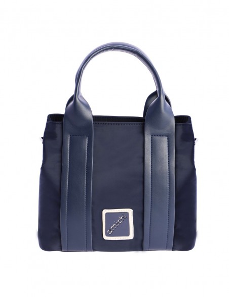 BOLSO DE MANO CON BANDOLERA AMICHI AZUL MARINO